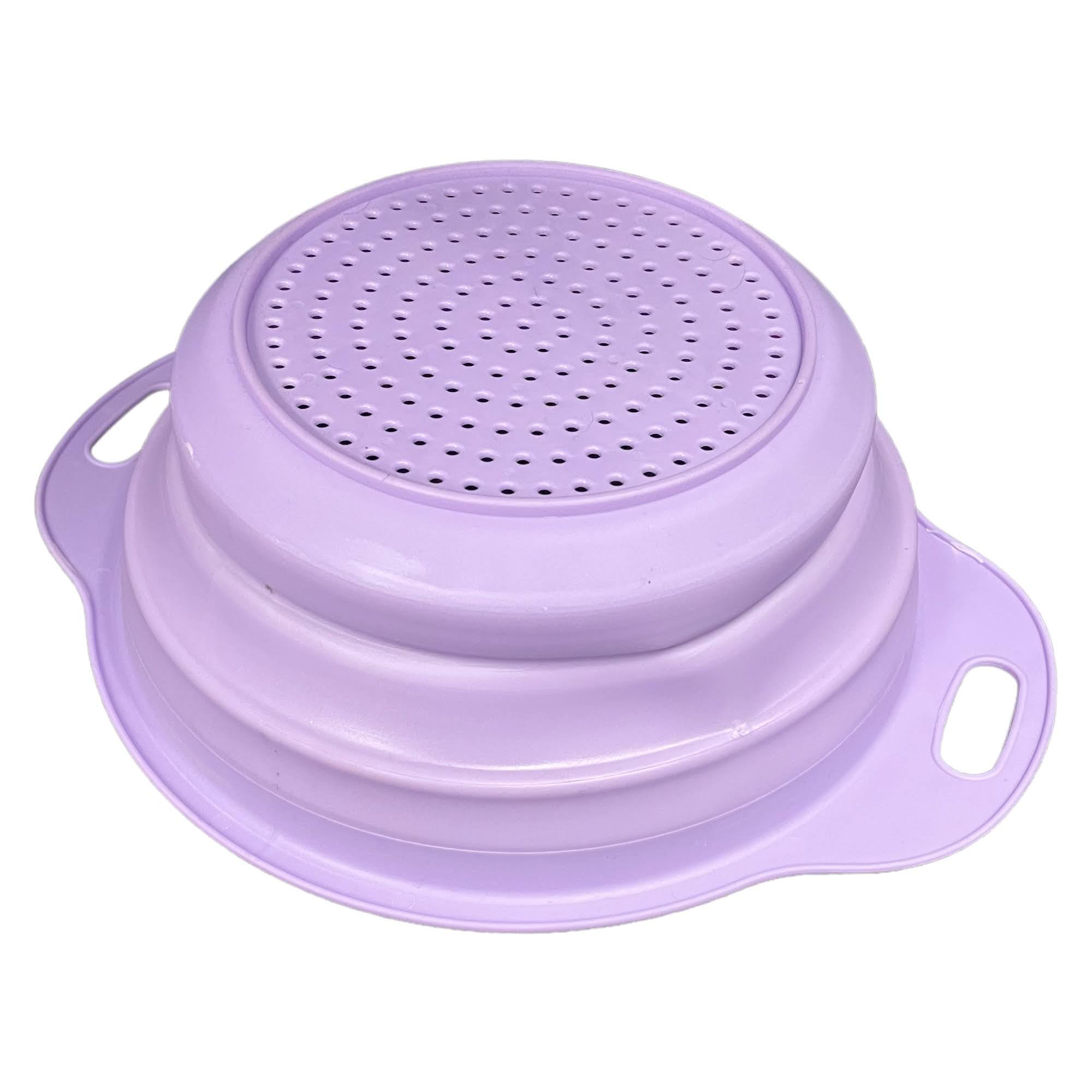 2 Scolapasta Pieghevoli In Silicone - Rosa E Blu, Per Frutta E Verdura - Foto 13