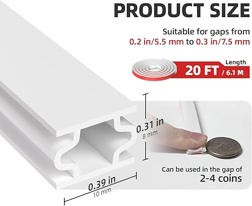 Miniatura 9 de Burlete de goma en forma de D negro para puertasventanas, autoadhesivo, a prueba de sonido, para marco de puerta, ventana, bloqueador de huecos, 20