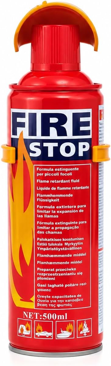 GOODONE2 500ML Fire Spray, Car Fire Extinguisher, Stay Safe 5-in-1 Fire Extinguisher, Extinguishing Water Based Spray, For Home, Kitchen, Car, Garage, Boat, Easy to Carry (500ML, Pack of 1)