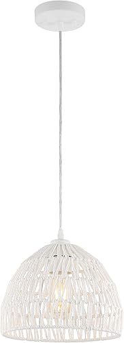 Miniatura 8 de JONATHAN Y JYL6513B Campana 10.25 pulgadas 1 luz bohemia moderna tejida cuerda tejida  hierro LED colgante de granja, costero, transicional,