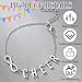 Hinly 12 Pack Cheer Gifts Bulk Cheerleader Gifts for Team Cheer Bracelets and Cheerleader Card Infinity Initial Bracelets for Women Birthday(Silver)