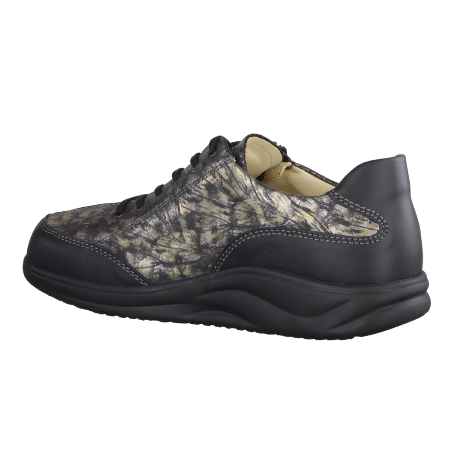Finn Comfort Półbuty Otaru 2913-902984, Finnamic podeszwa, gładka skóra, czarny - brąz, miękka wkładka do wymiany, kolor czarny