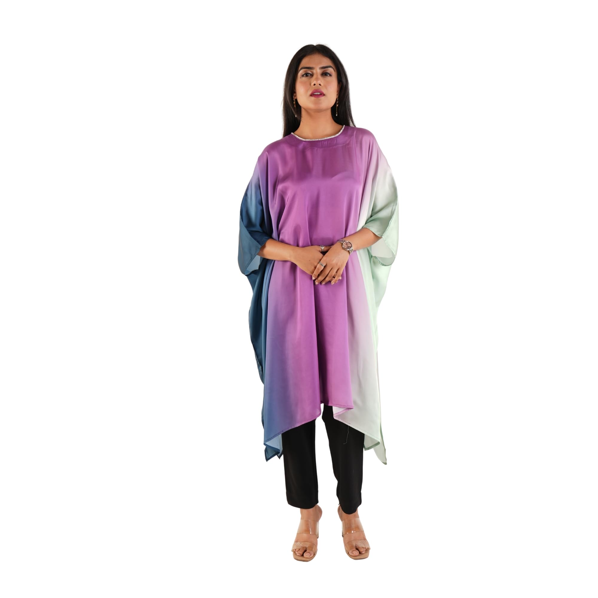 Celeste Ombre for Women | Cotton Satin Stylish Co-Ord Set-image-8