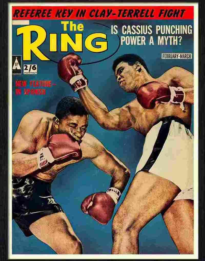Print 1 3 muhammad ali cassius clay ring boxing magazine cover 1960s