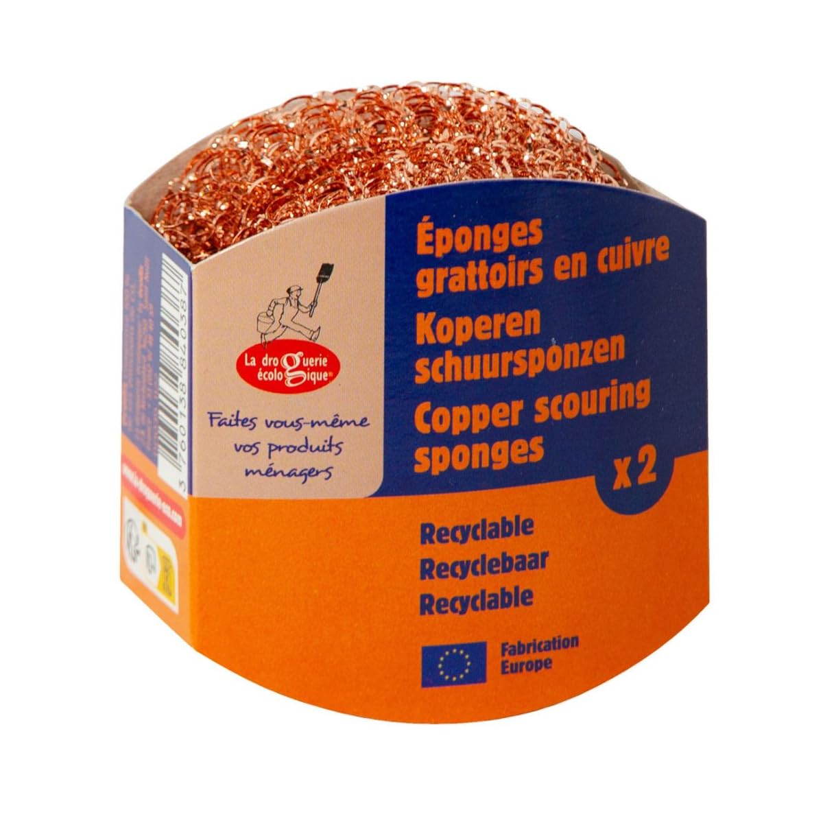 la droguerie écologique - Lot de 2 éponges grattoir en cuivre 20 g