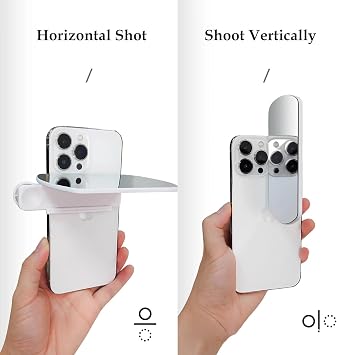 High Definition Phone Camera Reflection Mirror with Clip for Smartphone Photography, Flip Mirror for Landscape and Portrait s, Compact Glass Lens for Clear Reflections