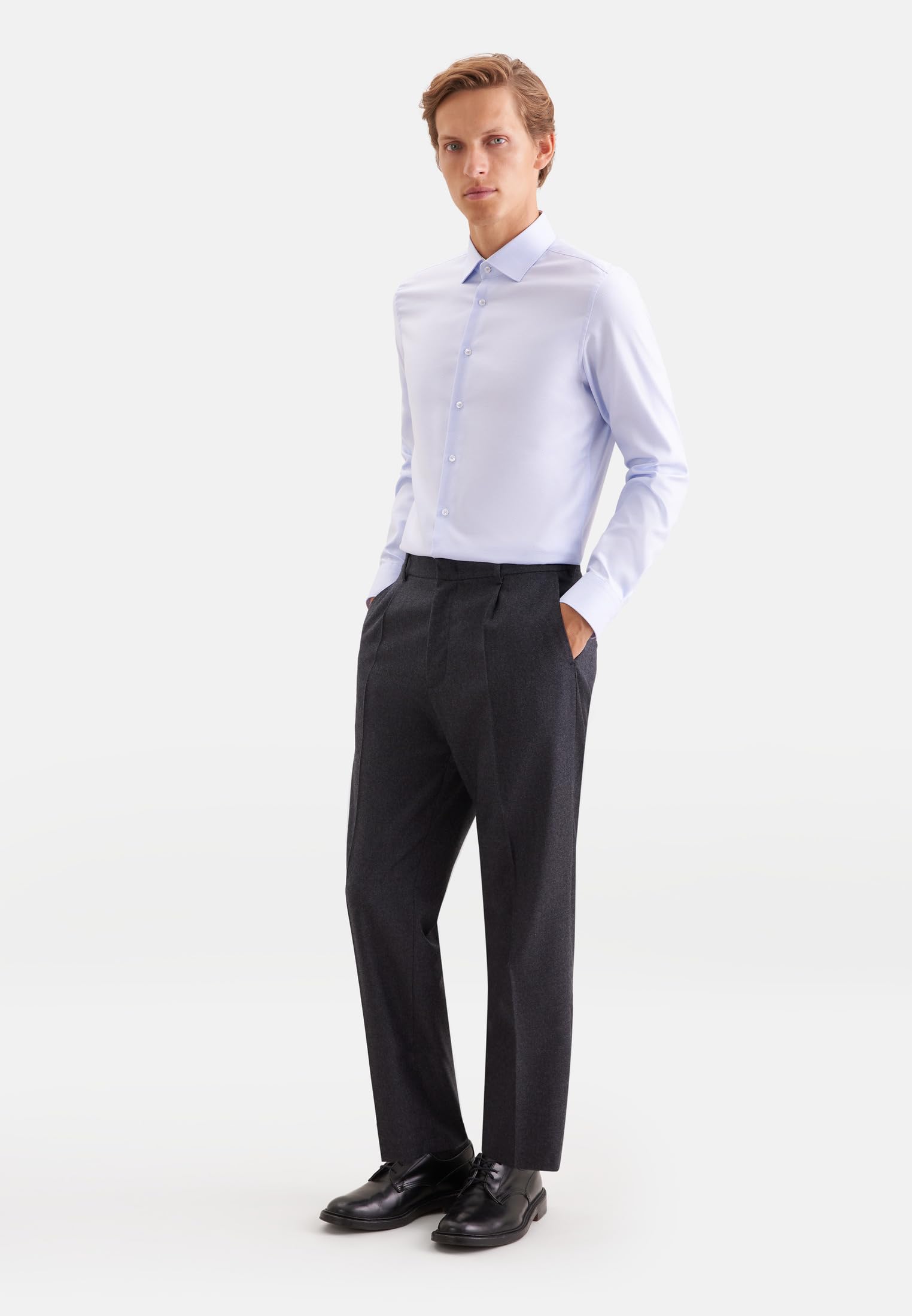 Seidensticker męska koszula biznesowa - X-Slim Fit - nie wymaga prasowania - kołnierz Kent - długi rękaw - 100% bawełna