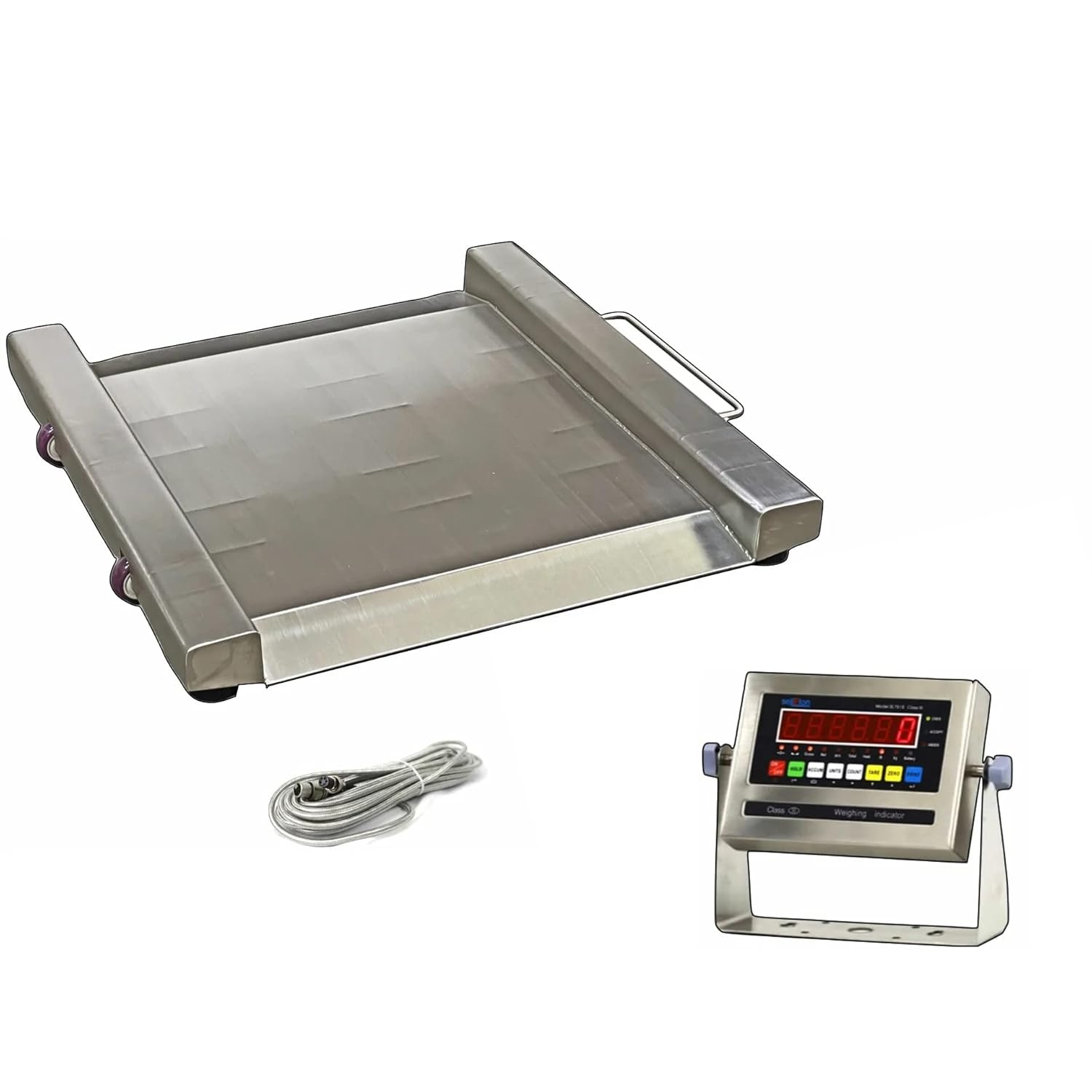SellEton SL-917-SS-PT-SQ-1000 Stainless Steel Drum Scale (NTEP) Legal for Trade with LED Display Indicator | 2000 lb x 0.5 lb