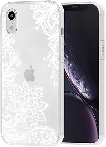 Miniatura 6 de Funda de teléfono para iPhone XR 2018 niñas mujeres, delgada, a prueba de golpes, transparente, patrón floral, suave y flexible, funda protectora de