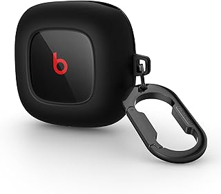 SURITCH Beats Fit Pro Case Cover Protector, Shock-Absorbing Protective TPU Shell for Beats Fit Pro Charging Case 2021 Earbuds Secure Locking System with Anti-Lost Keychain, Beats Black