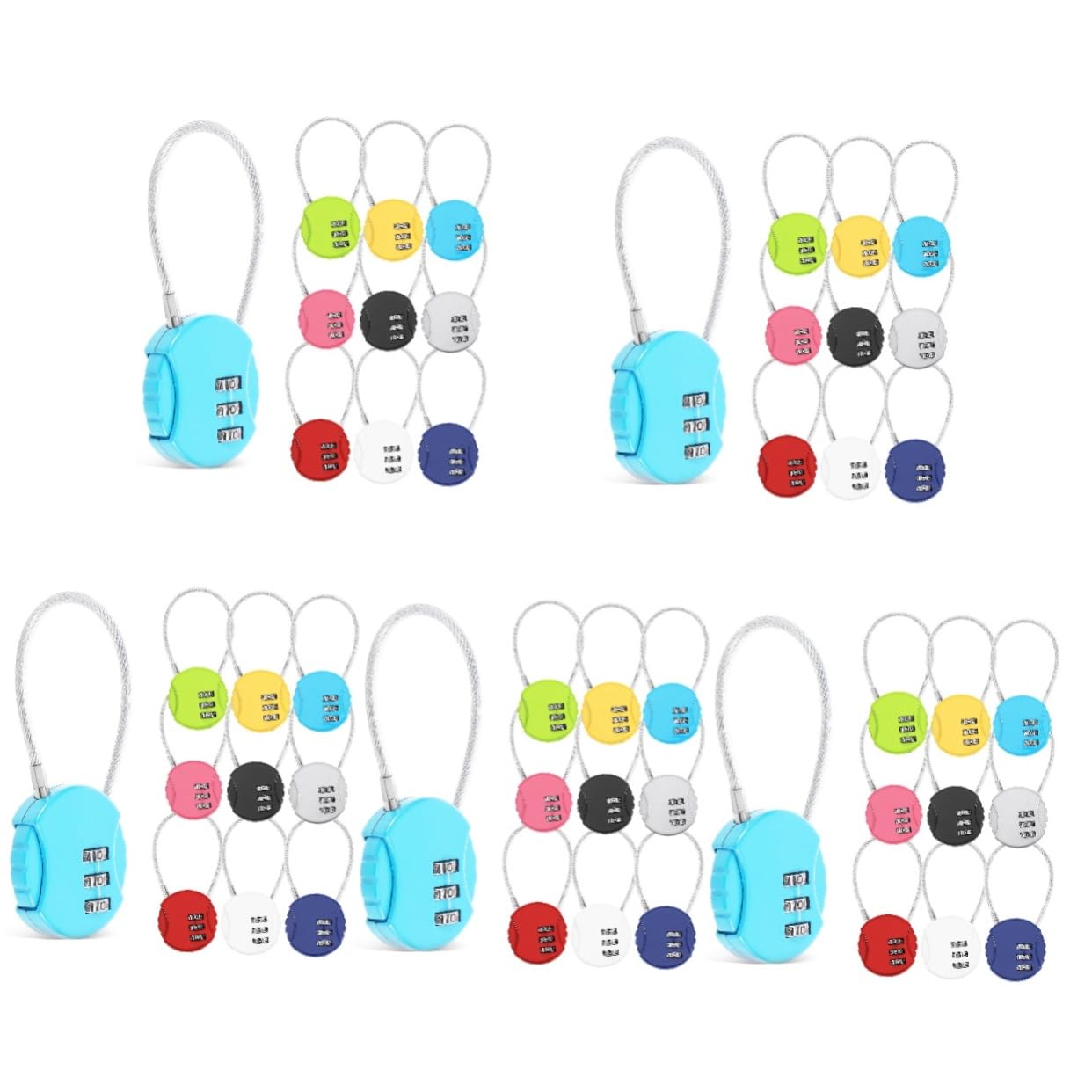 HOMSFOU 5 Set Lucchetto A Combinazione Per Bagagli Lucchetto Da Viaggio Cinghia Per Bagagli Lucchetti Per Valigie Per Borse Per Valigie Per 10 pezzi * 5