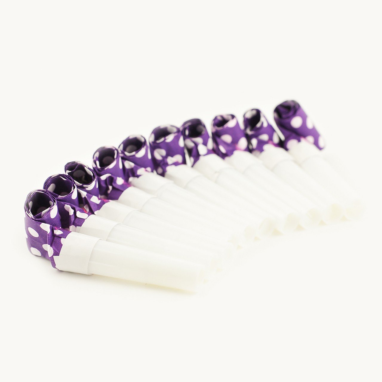 Pack of 10 - Party Blowers Birthday Blowouts New Bag Supplies X Horns Favours Toy (Purple)