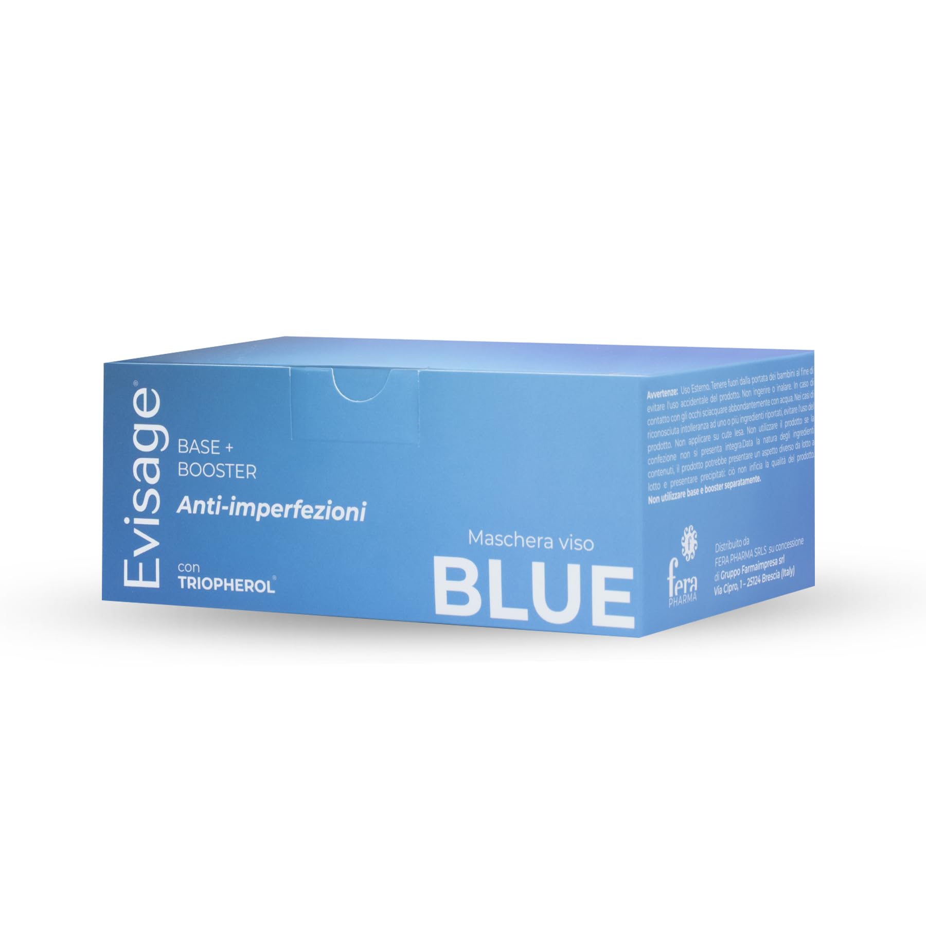 Maschera Viso Anti-Imperfezioni Blue – Formula Purificante Delicata, Contrasta Imperfezioni, Piccoli Brufoli e Punti Neri, Booster + Base 100ml