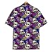 Skull Hawaiian Shirts for Men,Funny Tropical Horror Hawaiian Shirt, Halloween Button Down Mens Hawaiian Shirts Short Sleeve 1