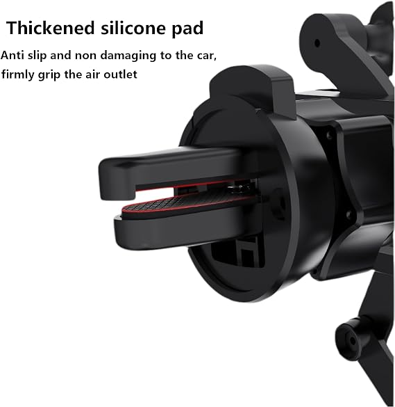 Car Phone Holder - Silver Tone Telescoping Phone Stand for Car Vent, Gravity-Based Mini Cartoon Car Phone Bracket, Unfolding Car Phone Mount