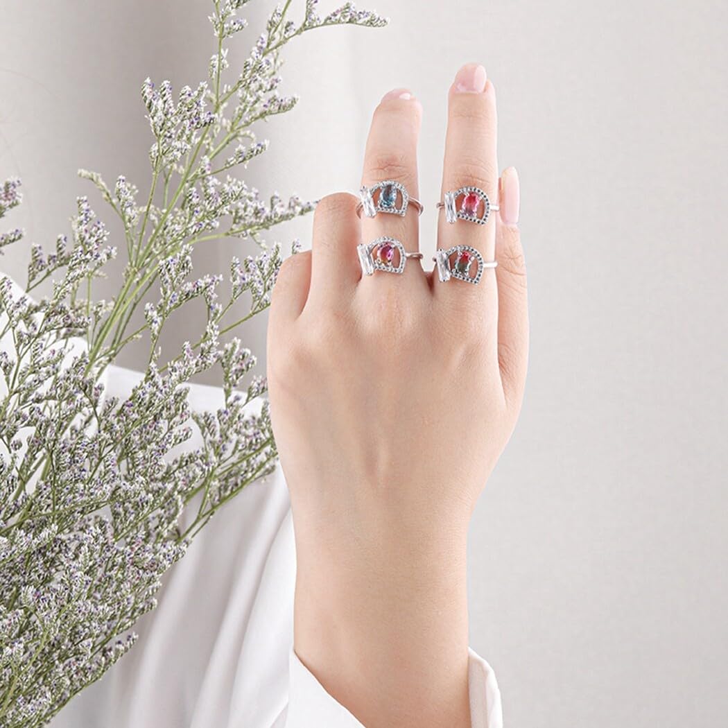 Anillo de joyería para mujer: accesorio de dedo midi ajustable con diamantes de imitación, Metal no precioso