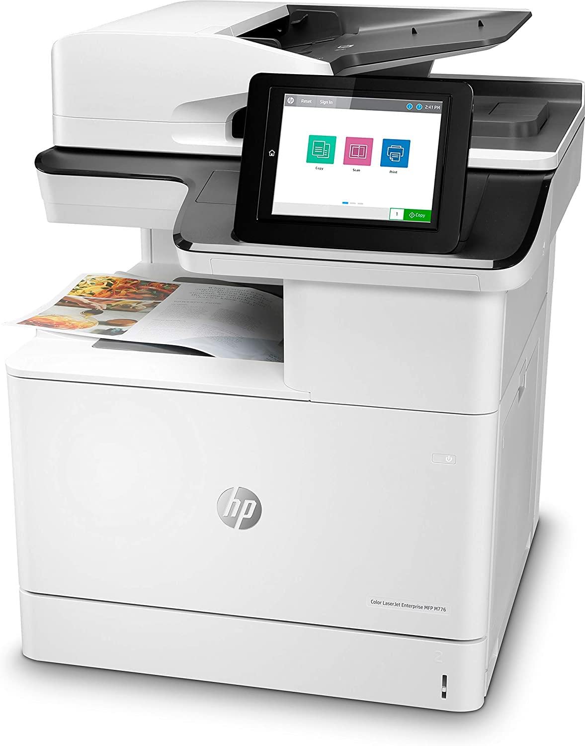 HP Color LaserJet Enterprise M776dn T3U55A, Stampante Multifunzione A3, Stampa Fronte e Retro Automatica A4 a colori, 46 ppm, USB, Gigabit Ethernet, Smart, Display a colori da 20,3 cm, Grigia