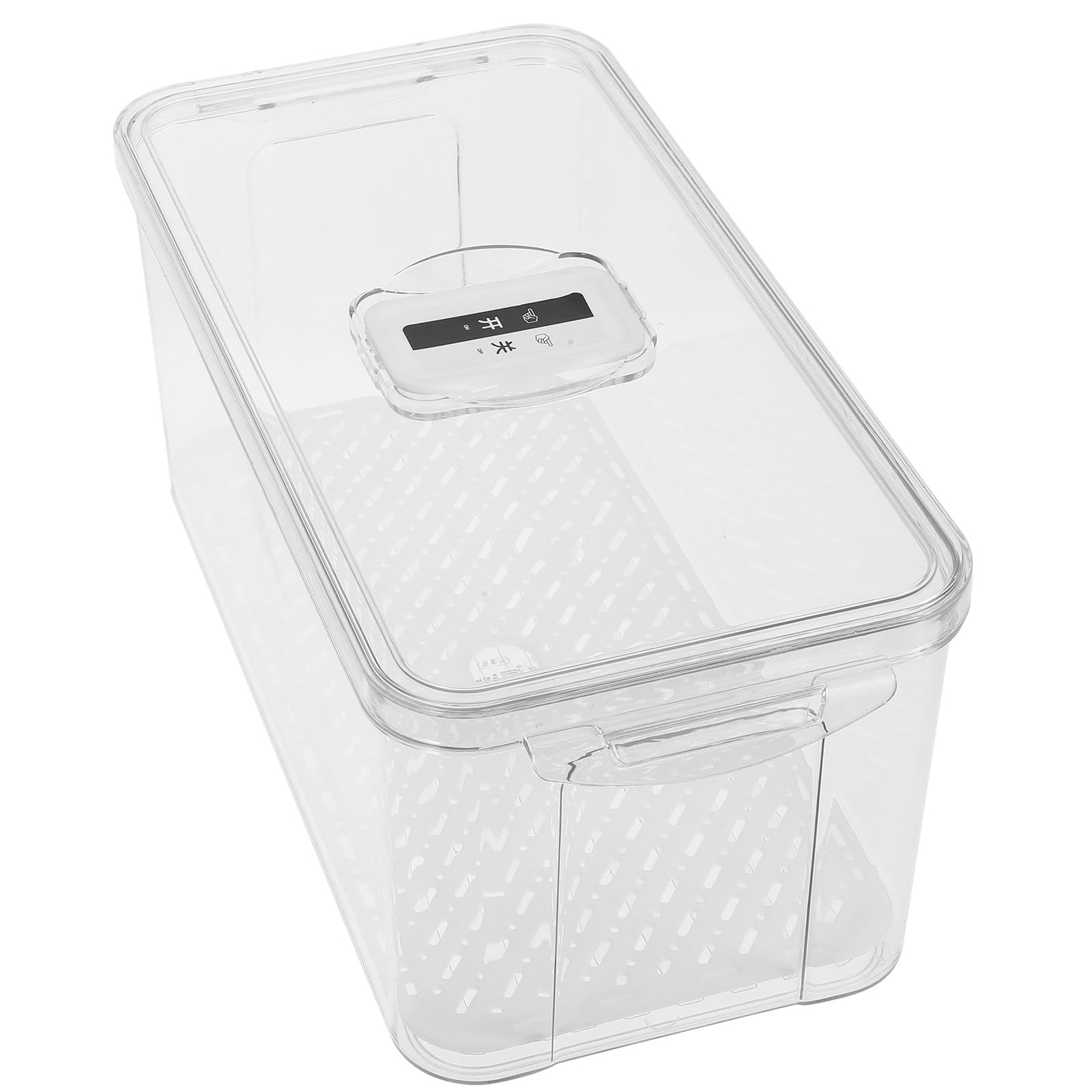 Caja de Almacenamiento para Refrigerador con Tapa Hermética y Bandeja de Drenaje Extraíble Organizador Apilable para Frutas y Verduras Contenedor Transparente de Gran Reutilizable
