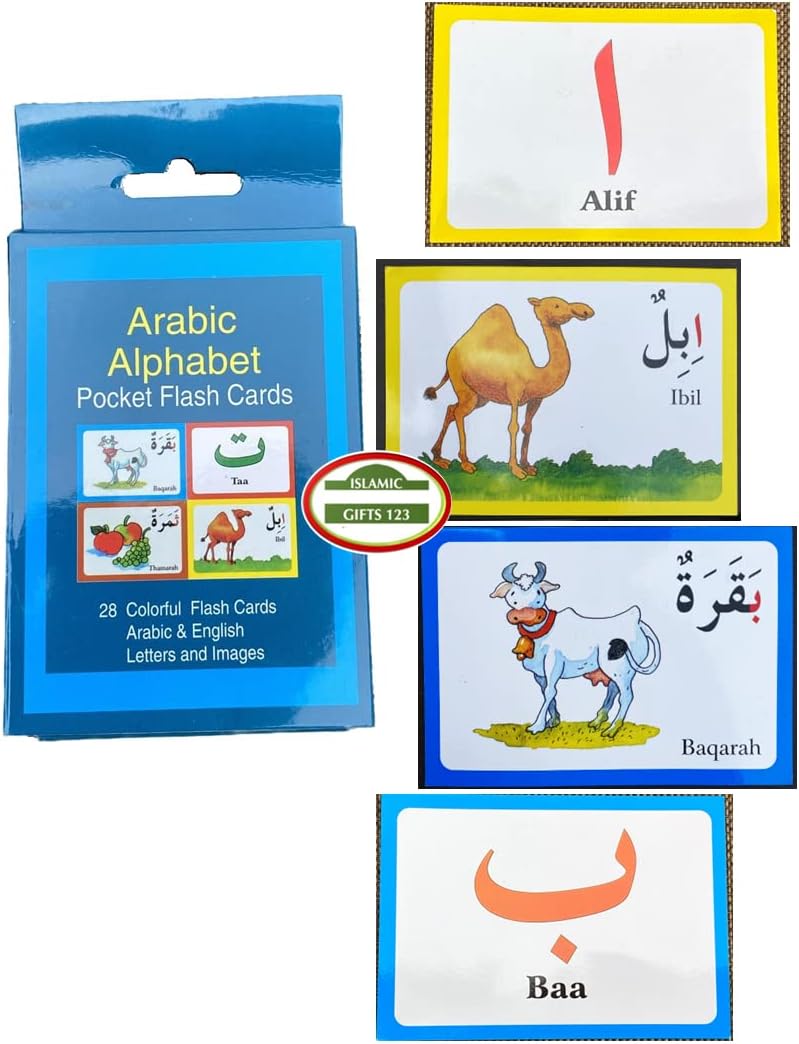 Arabic Alphabet Flash Cards (English and Arabic Edition) Arabic English Alphabets Flash Cards-Alif Ba Taa.. Arabic Alphabets Islamic learning Ramadan Gift Holy Quran Eid Gifts-Islamic Gifts 123