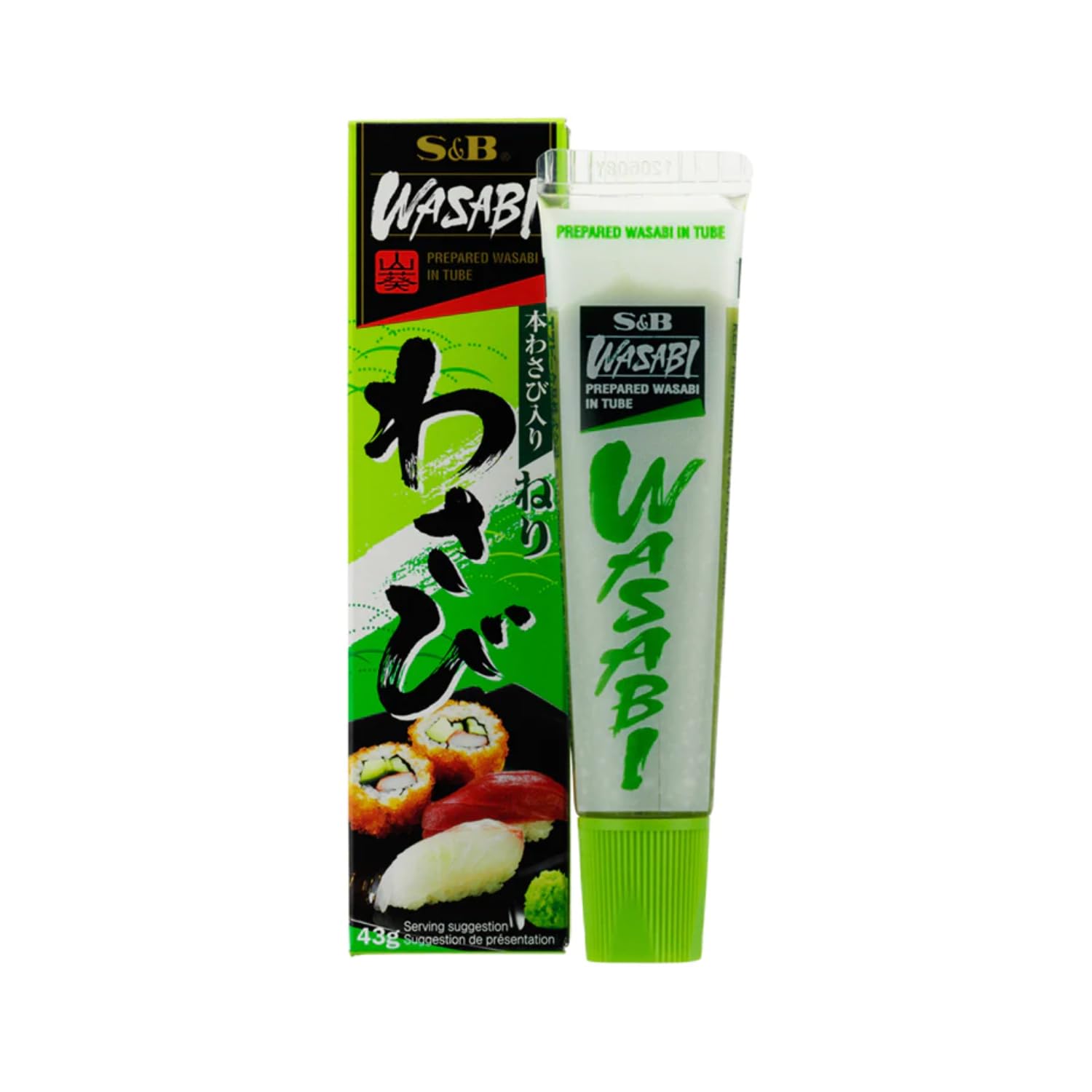 S&B® | Pasta di Rafano Gusto Speziato Wasabi | Tubetto Pasta Wasabi Condimento Salsa Cucina - 5 Confezioni