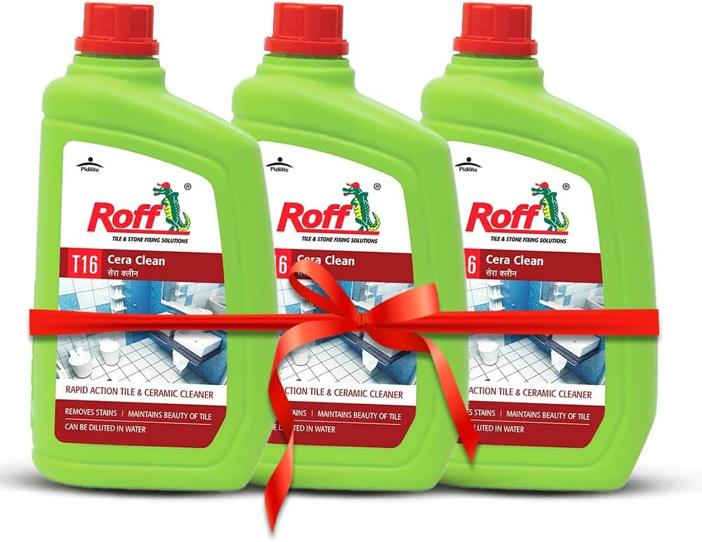 Roff Cera Clean All Purpose Tile, Floor & Wall Cleaner 1 Liter Pack of 3, Advance, Bedroom & Bathroom Floors, Removes Grease, Dirt & Tough Stains