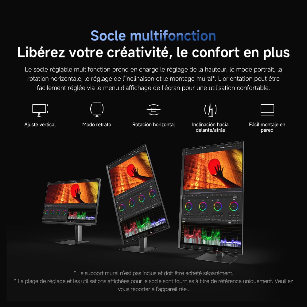 XIAOMI A27Ui Moniteur UHD 4K 27 Pouces, IPS, HDR10, 100% sRGB, 95% DCI-P3, Recharge Inversée 90W, Certification TÜV Low Blue Light (3840 x 2160/HDMI 2.0/DP 1.4/Type-C 90W Output)