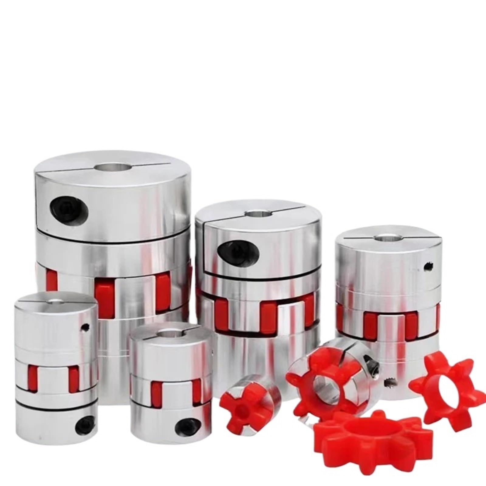 BAGLEV D20L25 5x8mm 3mm 4mm 5mm 6mm 6,35mm 7mm 10mm Ciruela Acoplamiento araña Flexible Motor acoplador Aluminio Flexible mandíbula Acoplamiento (Size : 6x7)