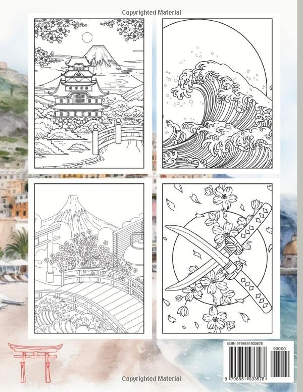 Miniatura 2 de Japan Coloring Book Colorful Adventures in the Land of the Rising Sun (Countries Coloring Books)