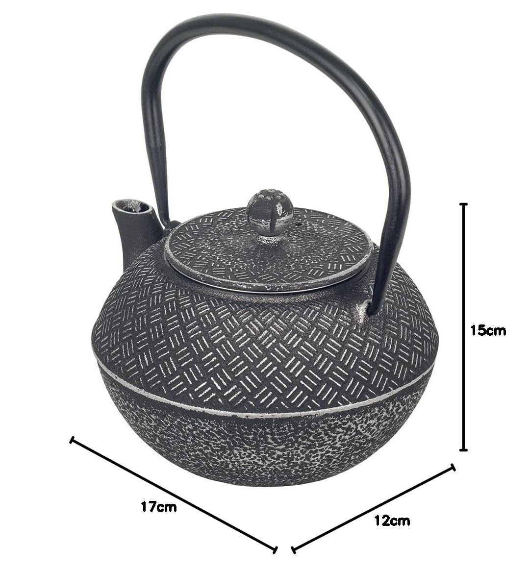 Signes Grimalt By SIGRIS - Tetera 1 litro Negro de Hierro Colado | Tetera Tetera De Hierro Tetera China 12x15x17cm