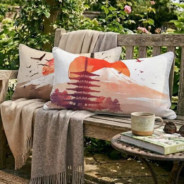 Housse coussin extérieur imperméable 70x90 anti tache lin