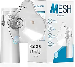 Nebulizador Inalador Tecnologia Mesh Silencioso Ultrassônico Rede Vibratória Para Bebe Criança E Adulto Cor Branco
