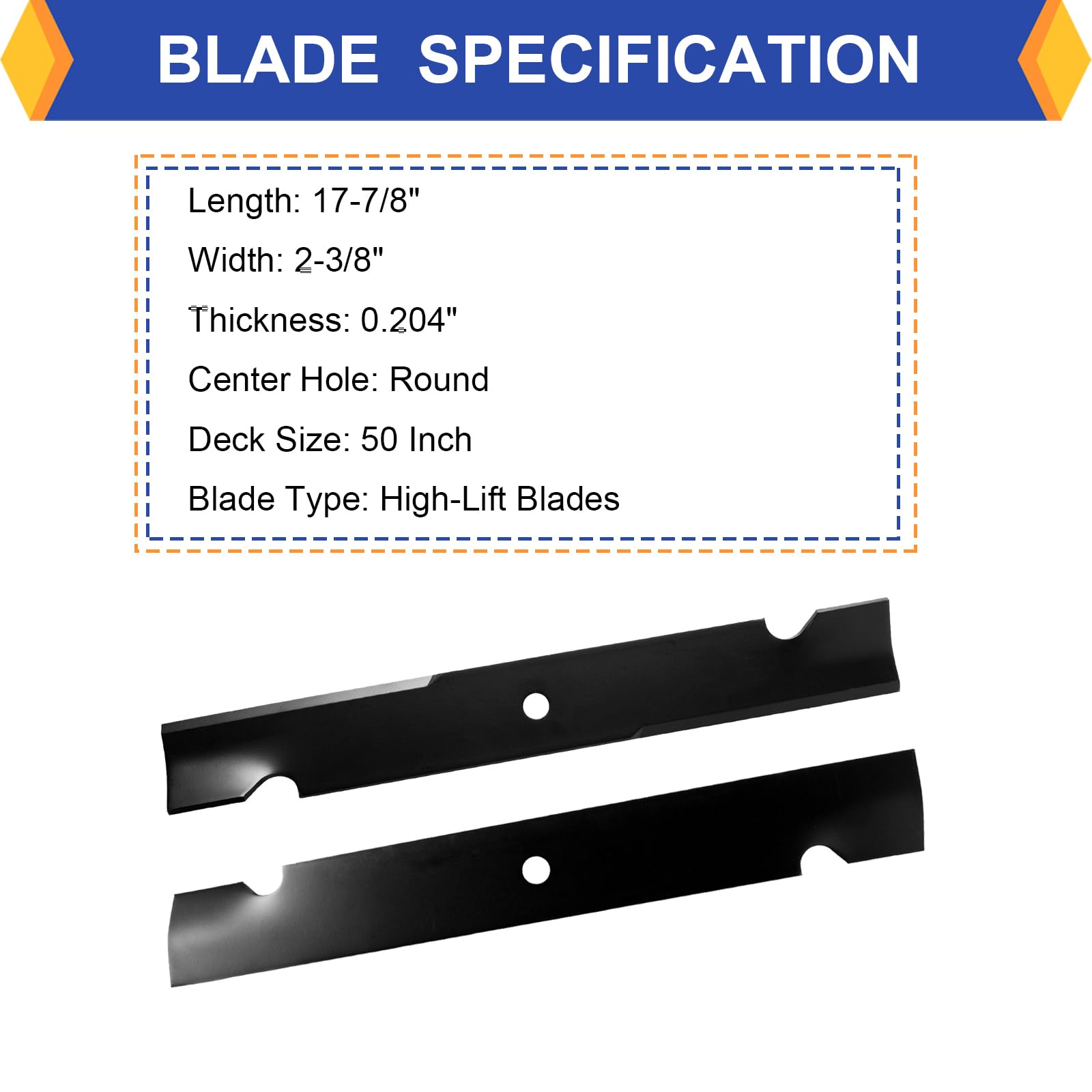 Paquete de 3 cuchillas de repuesto para cortacésped OEM 038-0005-00, compatibles con cortacésped Cut Bad Boy de 54 pulgadas