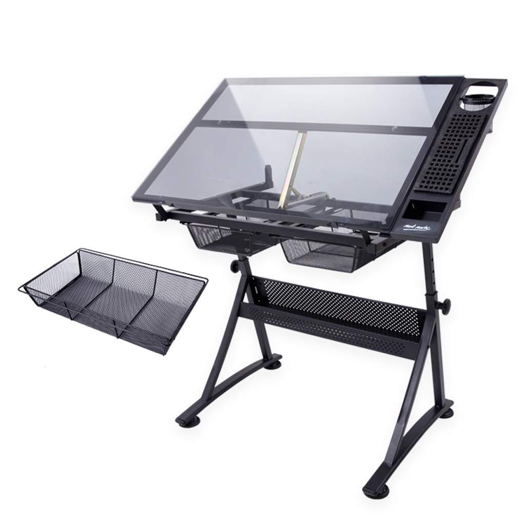 Tavolo da disegno regolabile in altezza, scrivania Ergon Art per casa, ufficio, artigianato e design, tavolo da disegno versatile con robusto contenitore, perfetto per artisti e architetti