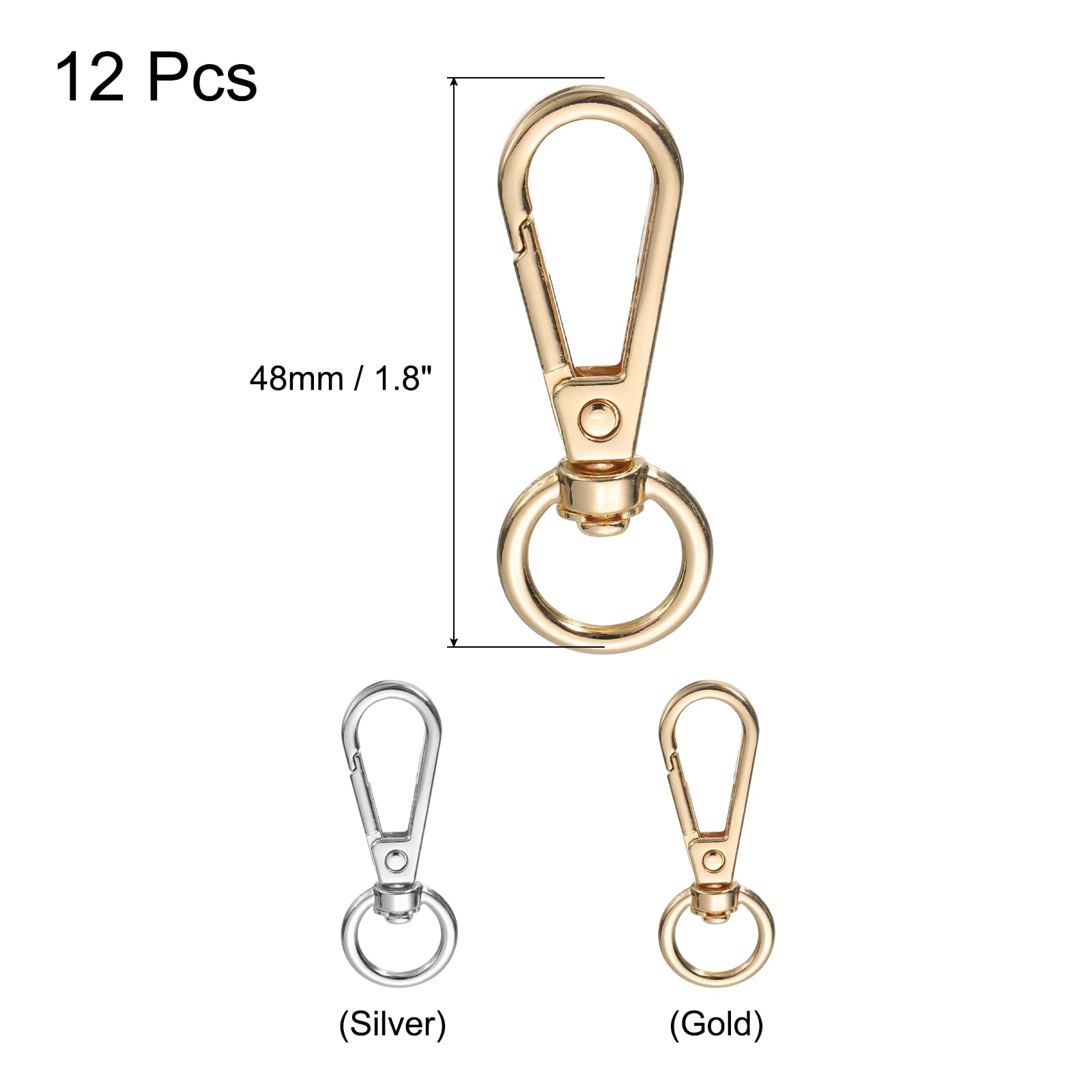 uxcell 1.8" Swivel Lobster Claw Clasps Keychain - Image 2