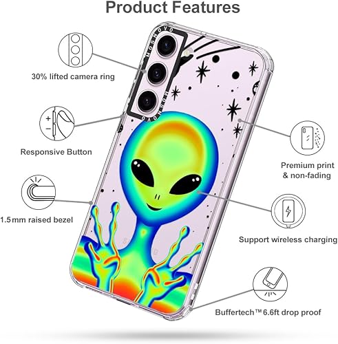 Miniatura 6 de MOSNOVO Funda para celular Samsung Galaxy S23 Plus, con protección Buffertech contra caídas de grado militar (6.6 pies), no se descascara, de TPU