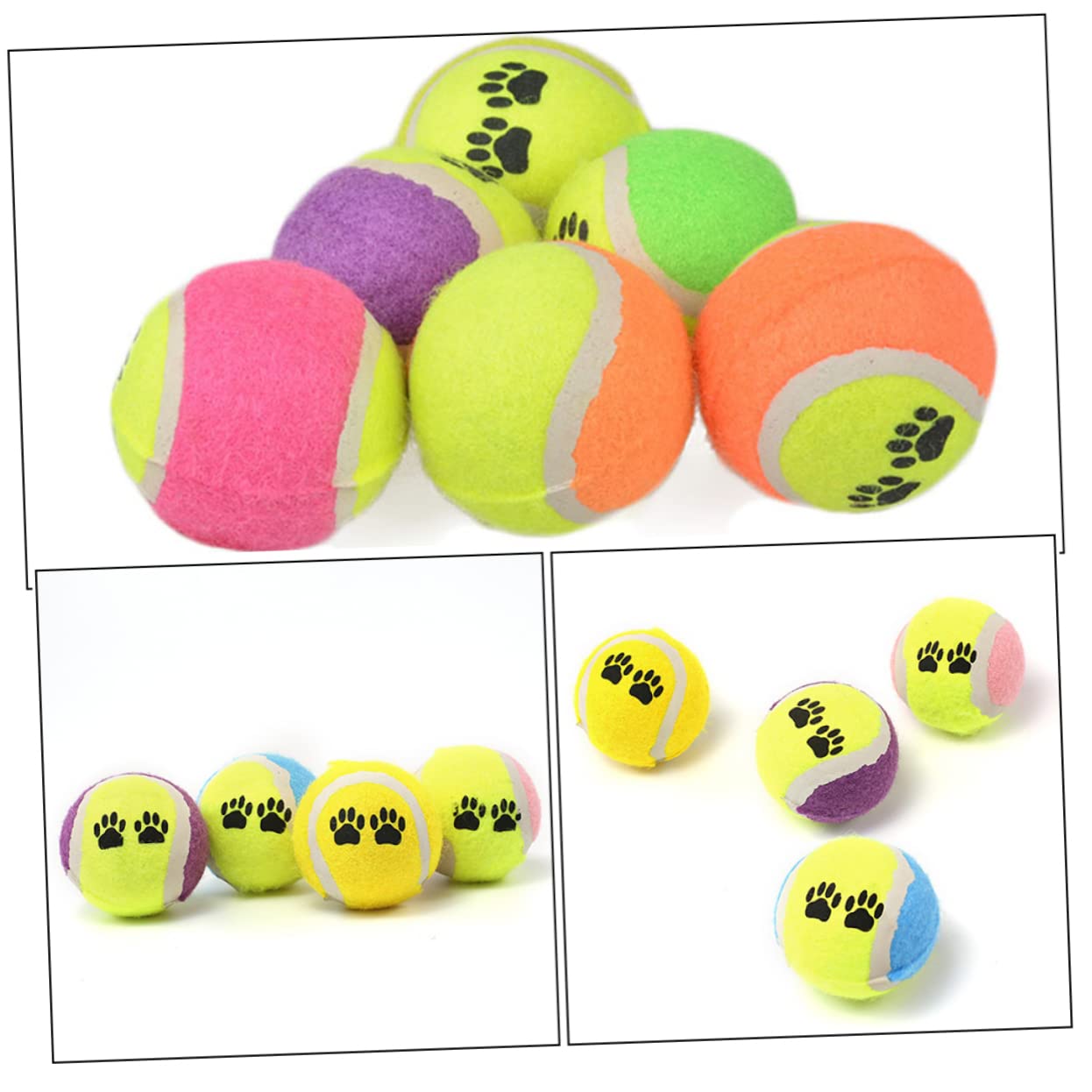 YARNOW 16pezzi Palline Per Cani Giocattoli Per Cani Piccoli Palline Rimbalzanti Per Allenamento e Gioco Colori Misti Resistente Ai Morsi Divertimento Interattivo Per Cuccioli e Adulti