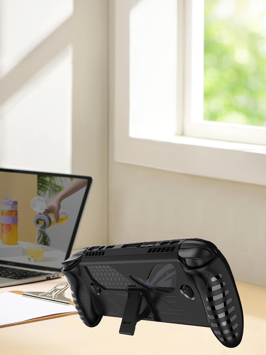 Case for ASUS ROG Xbox Ally/Ally X 2025, FJIASTB Flexible TPU Shockproof Cover with Kickstand (Black) - Image 7