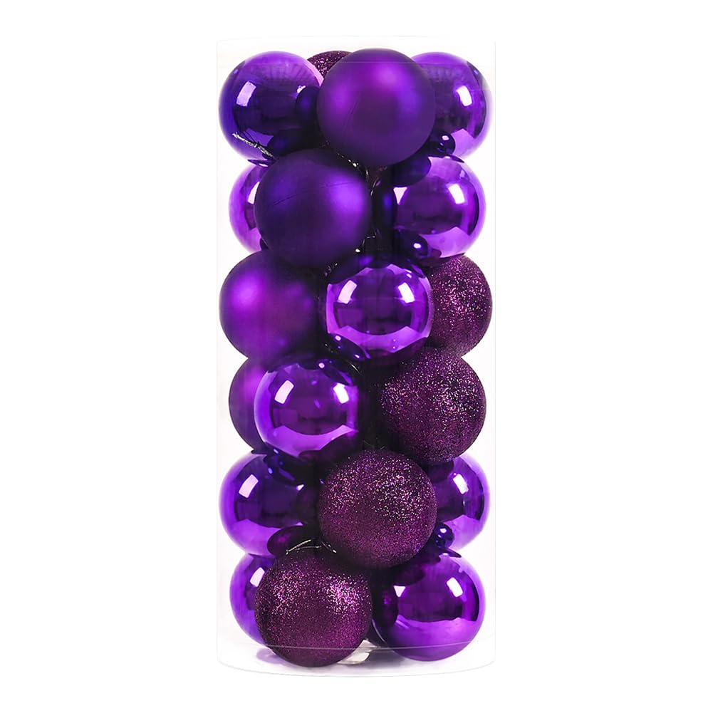 30 stuks kerstballen, heerlijke 60 mm onbreekbare kerstballen bal ornamenten, 10 stijlen kerstballen ornamenten voor kerstboom decoratie (blauw