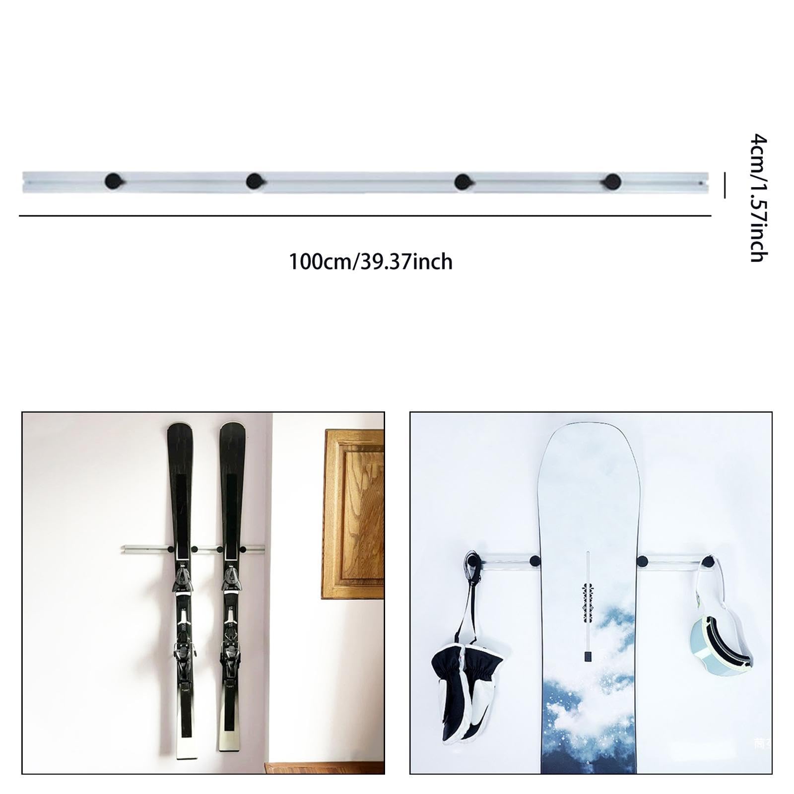 Support Mural pour Skis, Support pour Planches de Surf et Skateboards, Rangement pour Garage, Organisateur pour Matériel de Ski, Support de Rangement