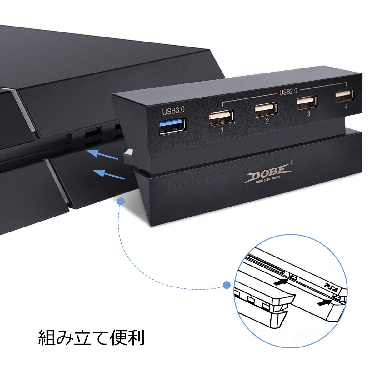 Amazon.co.jp: Iseebiz PS4 初期PS4の本体専用 USBハブ USB拡張