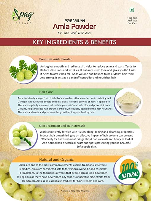 Miniatura 2 de ROSEVILLA Herbals Premium Organic Amla Polvo para el cuidado del cabello (4.23 oz)