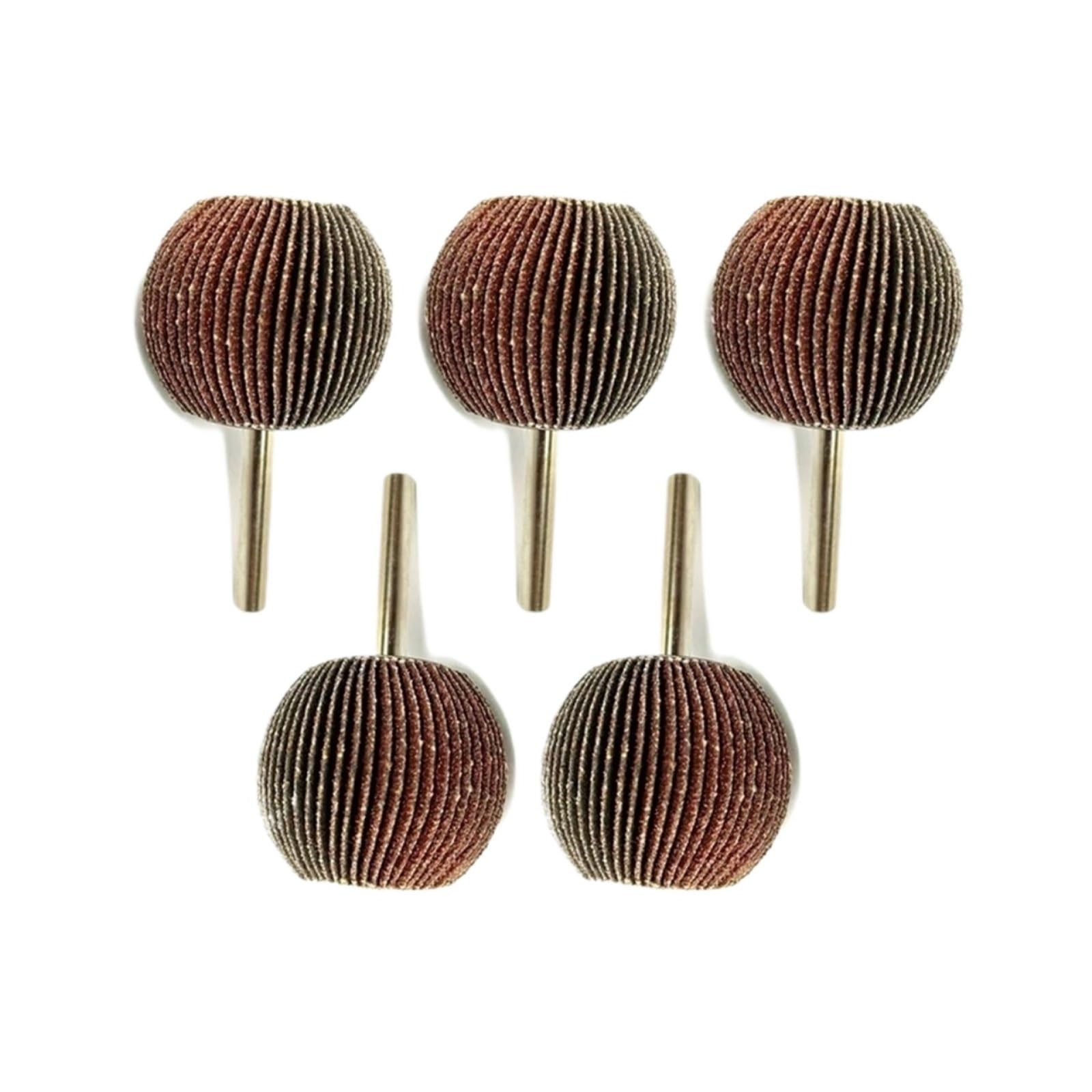 HERYBDCK 5PCS Spherical Sandpaper Flap Wheel 6mm(1/4") Shank 60-120 Grit Abrasive Rotary Tool Accessories for Polishing Ball Shape