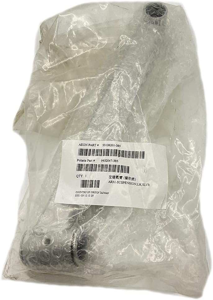 Polaris Suspension Arm, Left, Silver, Genuine OEM Part 0452047-385, Qty 1