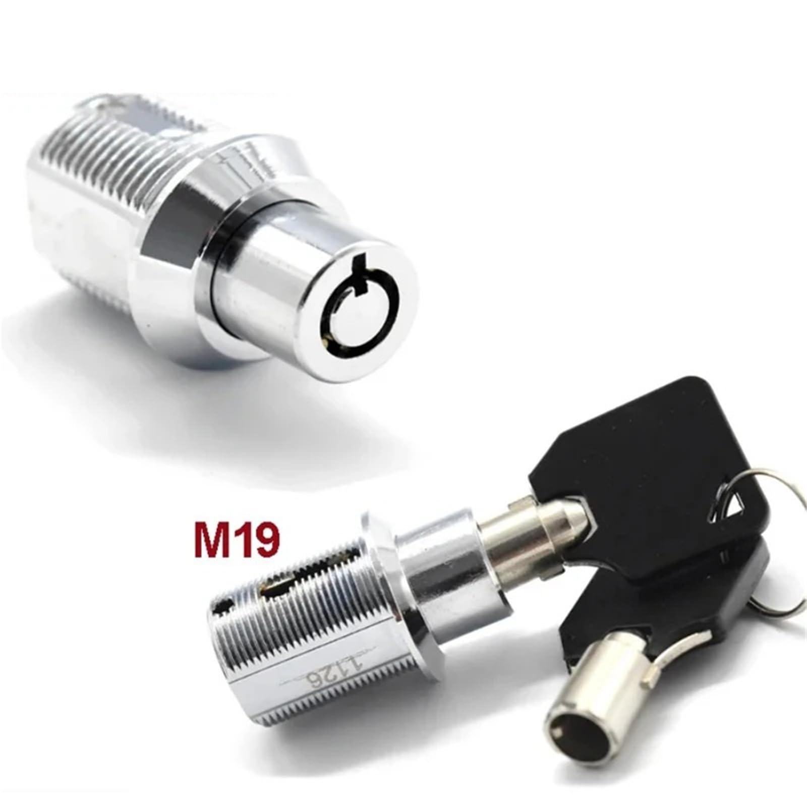 Serratura a pressione for armadietto tubolare M19 M24 for cassetta degli attrezzi, vetrina, armadietto, cassetto, distributore automatico di giochi, bancomat JA47, 1 pezzo(M19 Key different)