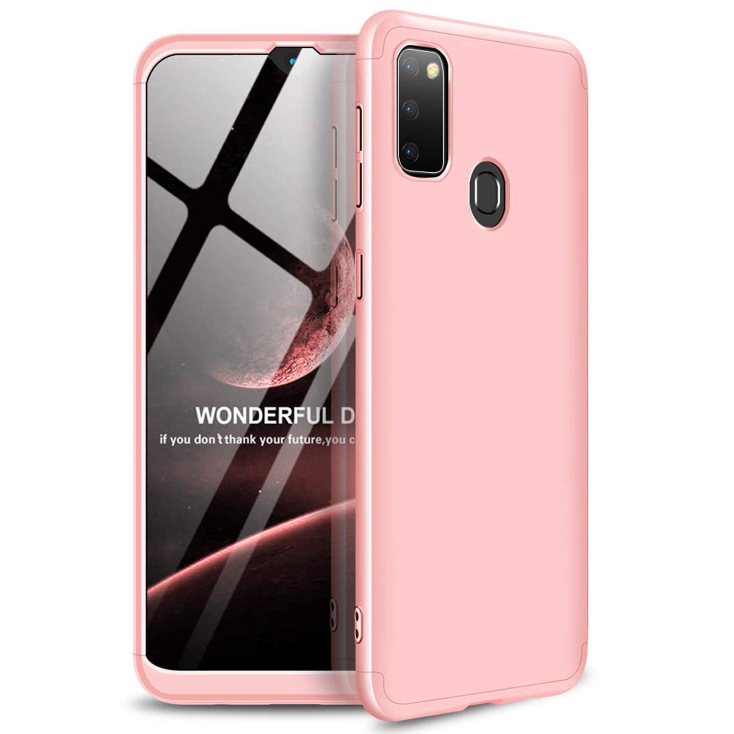 Microsonic Samsung Galaxy M30s için Kılıf Double Dip 360 Protective Rose Gold [Galaxy M30s ile Uyumlu Kılıf - Rose Gold]