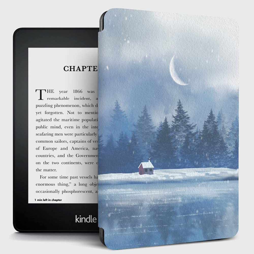 Custodia Protettiva Slimshell per Tutti i Nuovi Kindle 6 Pollici (11a Generazione, Versione 2022), Non Si Adatta a Kindle Paperwhite e Kindle 2019, Paesaggio di Montagne innevate