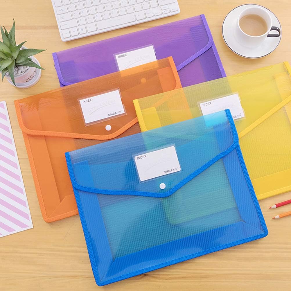 Yarachel Plastic File Wallet - 7 Pack Plastic Folders with Closure and Pockets Expandable Envelope Wallet Office File Folder for School Office Home Organization (Pack of 7)