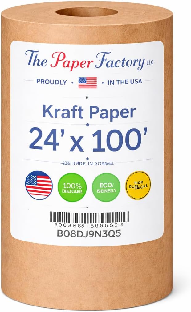 Kraft Paper 24 x 100 for Gift Wrapping Bulletin Board Arts & Crafts, Bouquet Flower Table Covering Poster Packing Shipping & Moving Supplies