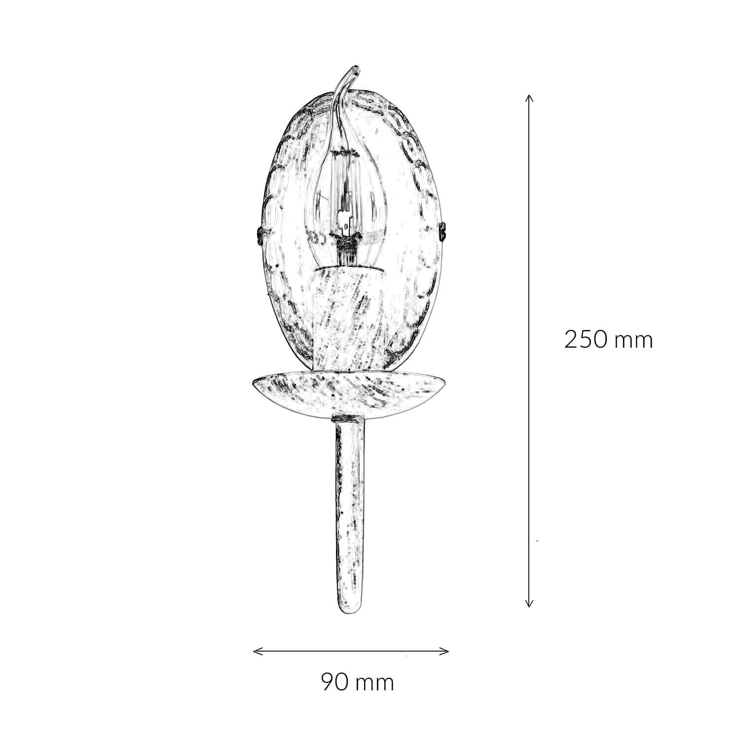 Applique per interni Wioletta Lampada da parete marrone con design a candelabro in metallo stile antico E14 salotto corridoio