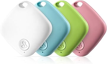 Air Tracker Tags-4 Pack, Bluetooth Tracker Work with Apple Find My (iOS Only), Replaceable Battery, Key Finder with Lanyard, Finder Worldwide Tracking for Keys, Wallets, Suitcases, Vehicles, Pets
